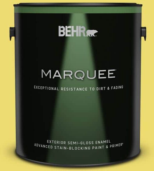 BEHR MARQUEE 1 gal. #T15-15 Plastic Lime Semi-Gloss Enamel Exterior Paint & Primer