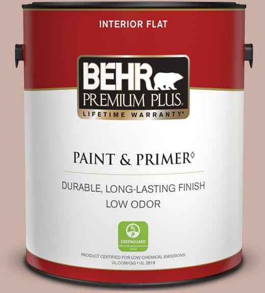 BEHR PREMIUM PLUS 1 gal. Home Decorators Collection #HDC-CT-07A Vintage Tea Rose Flat Low Odor Interior Paint & Primer