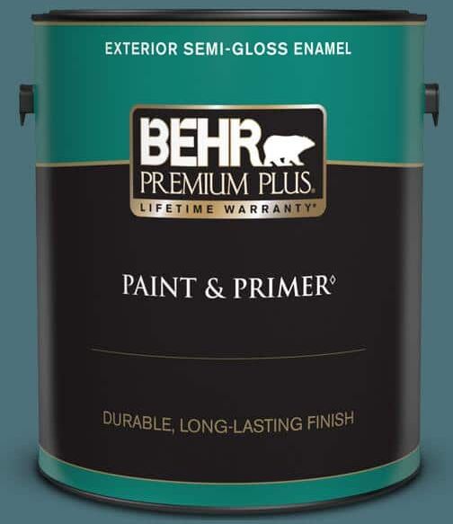 BEHR PREMIUM PLUS 1 gal. #S450-6 Tornado Season Semi-Gloss Enamel Exterior Paint & Primer