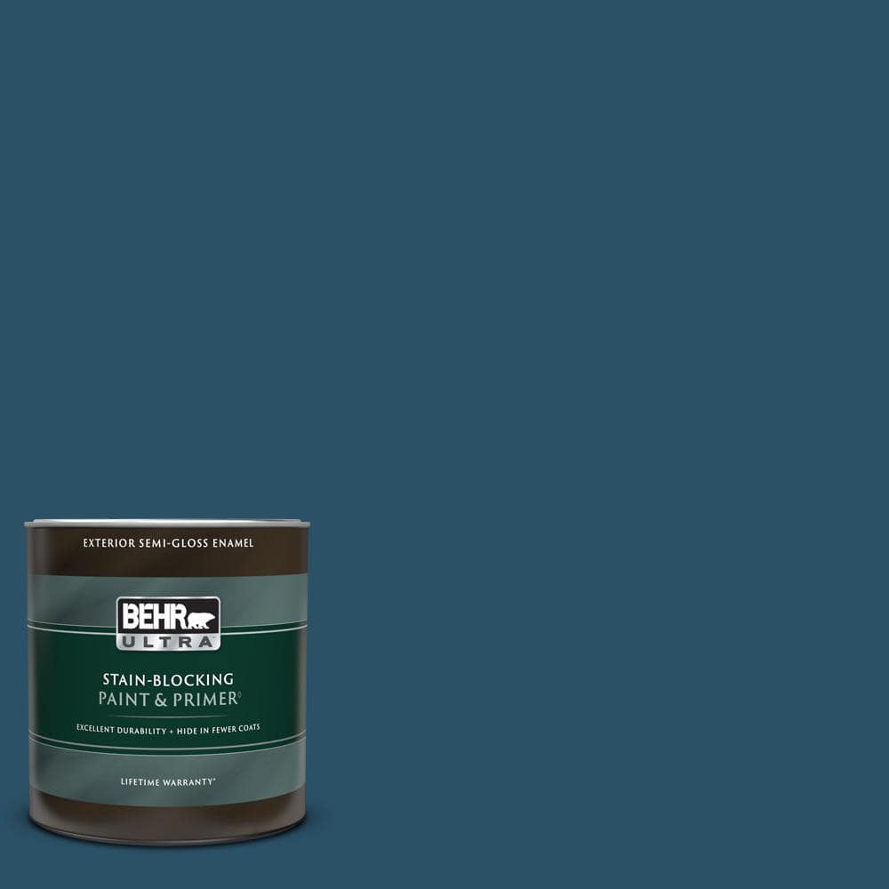 BEHR ULTRA 1 qt. #560D-7 Planetarium Semi-Gloss Enamel Exterior Paint & Primer