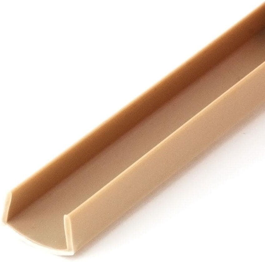 Outwater 1/4 in. D x 1/2 in. W x 72 in. L Beige Rigid PVC Plastic U-Channel Moulding Fits 1/2 in. Board, (18-Pack)