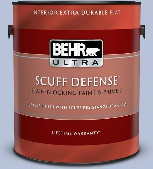 BEHR ULTRA 1 gal. #610C-3 Virginia Blue Extra Durable Flat Interior Paint & Primer