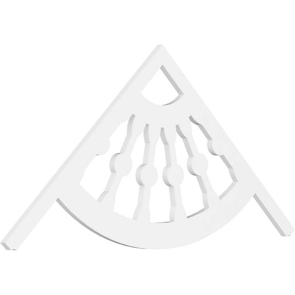 Ekena Millwork Pitch Classic Wagon Wheel 1 in. x 60 in. x 30 in. (11/12) Architectural Grade PVC Gable Pediment Moulding