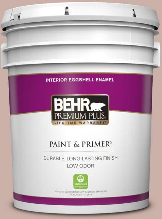 BEHR PREMIUM PLUS 5 gal. Home Decorators Collection #HDC-CT-07A Vintage Tea Rose Eggshell Enamel Low Odor Interior Paint & Primer