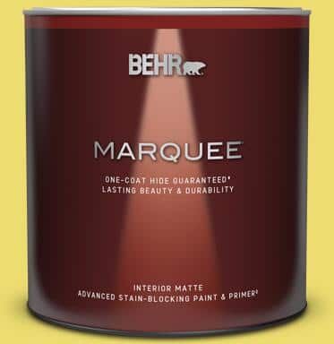 BEHR MARQUEE 1 qt. #T15-15 Plastic Lime Matte Interior Paint & Primer