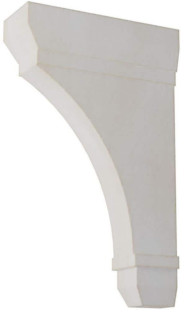 Ekena Millwork 2-1/4 in. x 10 in. x 6 in. Chalk Dust White Stockport Wood Vintage Decor Bracket