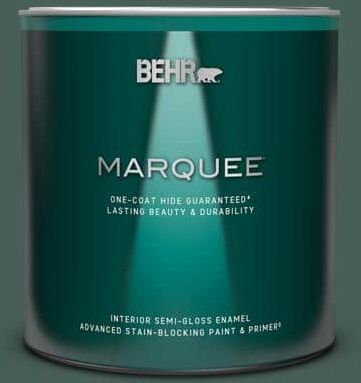 BEHR MARQUEE 1 qt. #M440-7 Rainforest One-Coat Hide Semi-Gloss Enamel Interior Paint & Primer