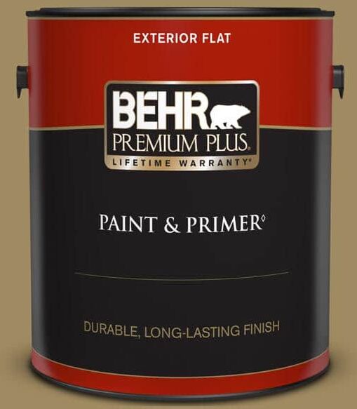 BEHR PREMIUM PLUS 1 gal. #S320-6 Garden Salt Green Flat Exterior Paint & Primer