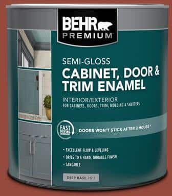 BEHR PREMIUM 1 qt. #MQ1-24 Smokin Hot Semi-Gloss Enamel Interior/Exterior Cabinet, Door & Trim Paint