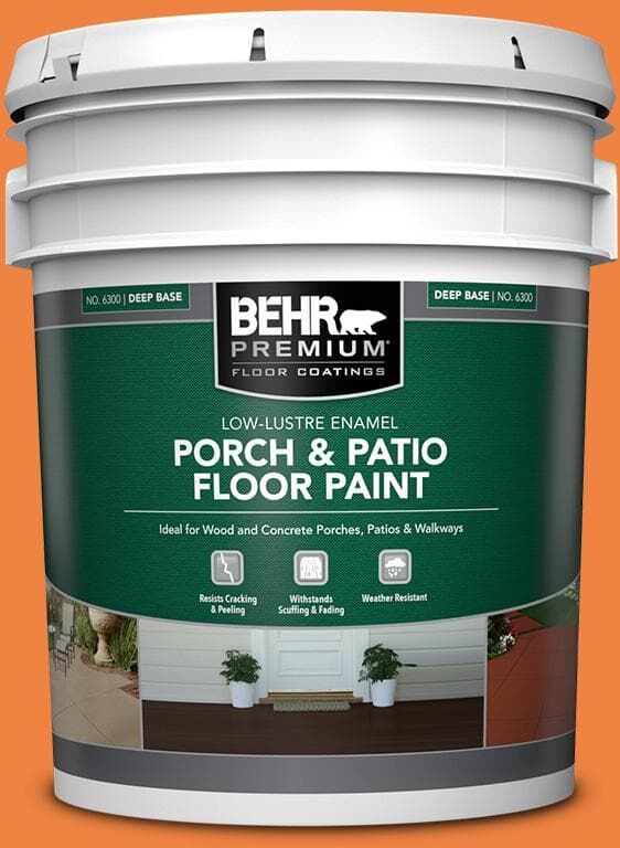 BEHR PREMIUM 5 gal. #P220-7 Construction Zone Low-Lustre Enamel Interior/Exterior Porch and Patio Floor Paint