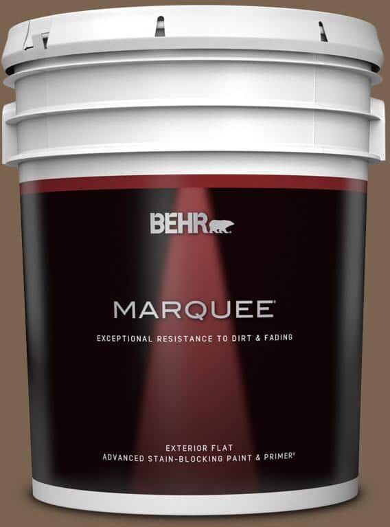 BEHR MARQUEE 5 gal. #N260-7 Folk Guitar Flat Exterior Paint & Primer