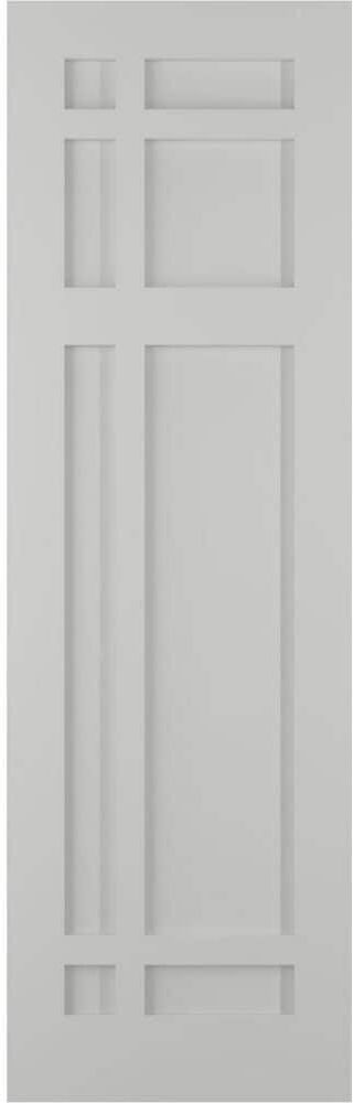 Ekena Millwork 12 in. x 53 in. Flat Panel True Fit PVC San Juan Capistrano Mission Style Fixed Mount Shutters Pair in Hailstorm Gray