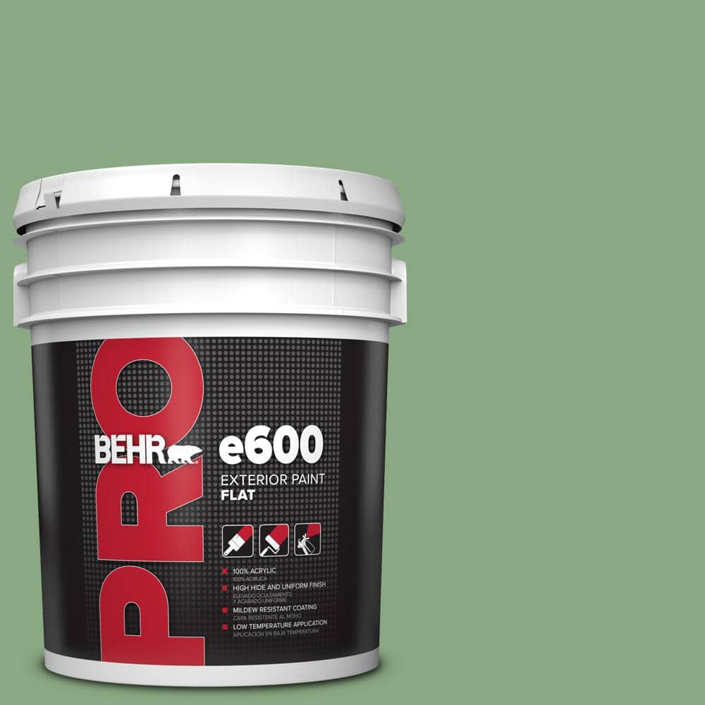BEHR PRO 5 gal. #M400-5 Baby Spinach Flat Exterior Paint