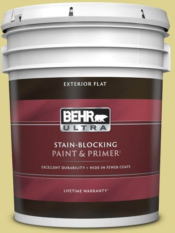 BEHR ULTRA 5 gal. #T17-16 Thats My Lime Flat Exterior Paint & Primer