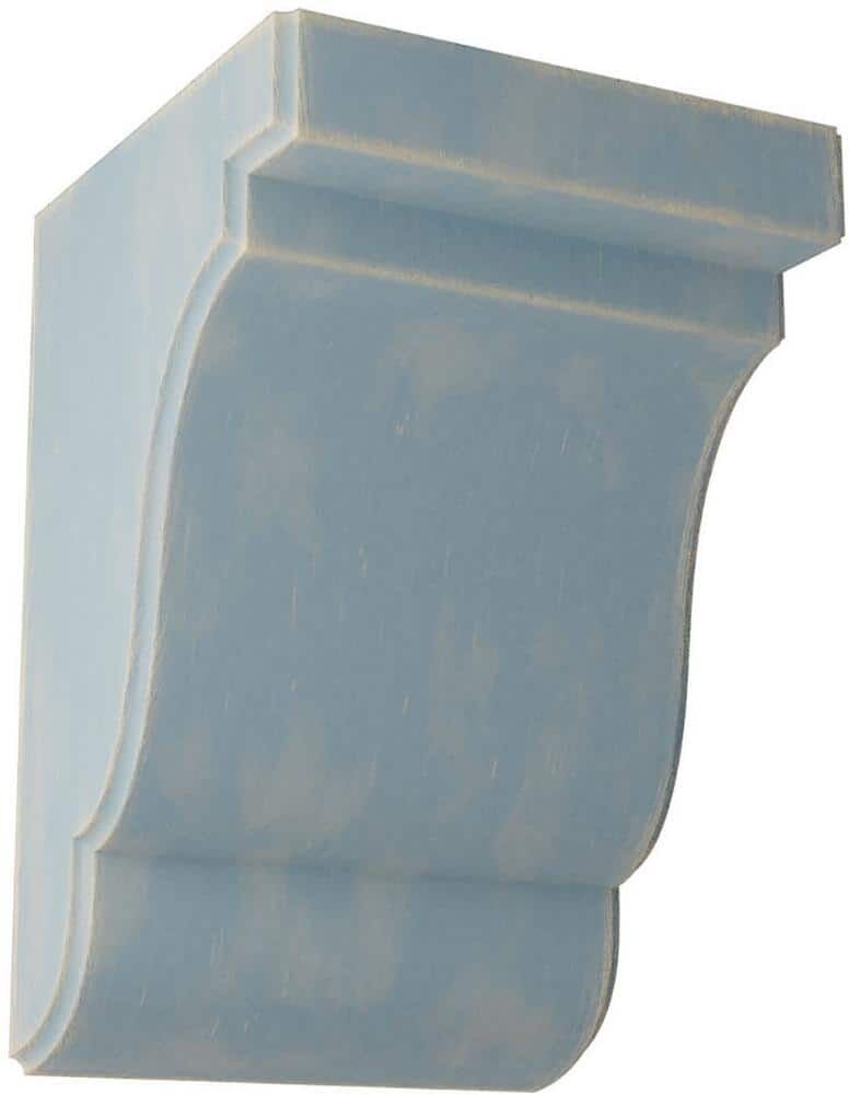 Ekena Millwork 5-1/4 in. x 7-1/2 in. x 5 in. Driftwood Blue Bedford Wood Vintage Decor Bracket