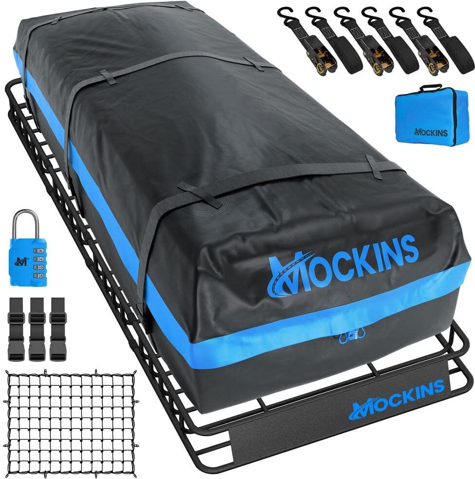 Mockins 84 in. x 39 in. x 6 in. Expandable Rooftop Cargo Carrier with 35 cu. ft. Waterproof Cargo Bag, Net, and Straps