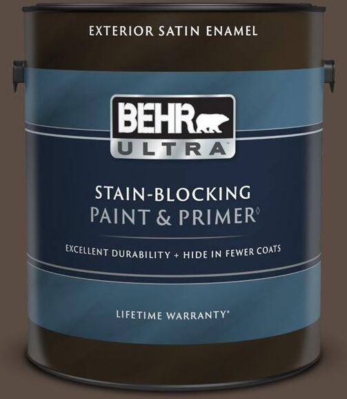 BEHR ULTRA 1 gal. #MQ2-39 Rare Wood Satin Enamel Exterior Paint & Primer