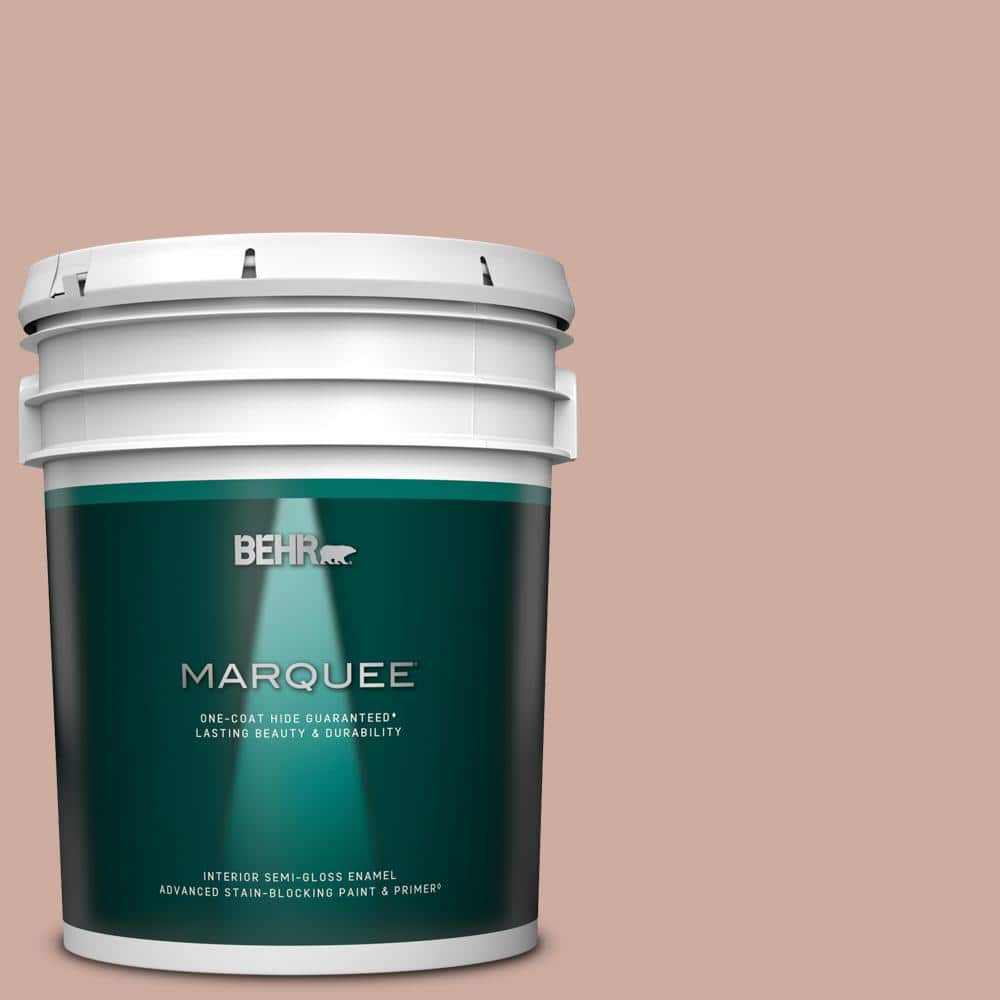 BEHR MARQUEE 5 gal. #MQ1-50 Art Deco Pink One-Coat Hide Semi-Gloss Enamel Interior Paint & Primer