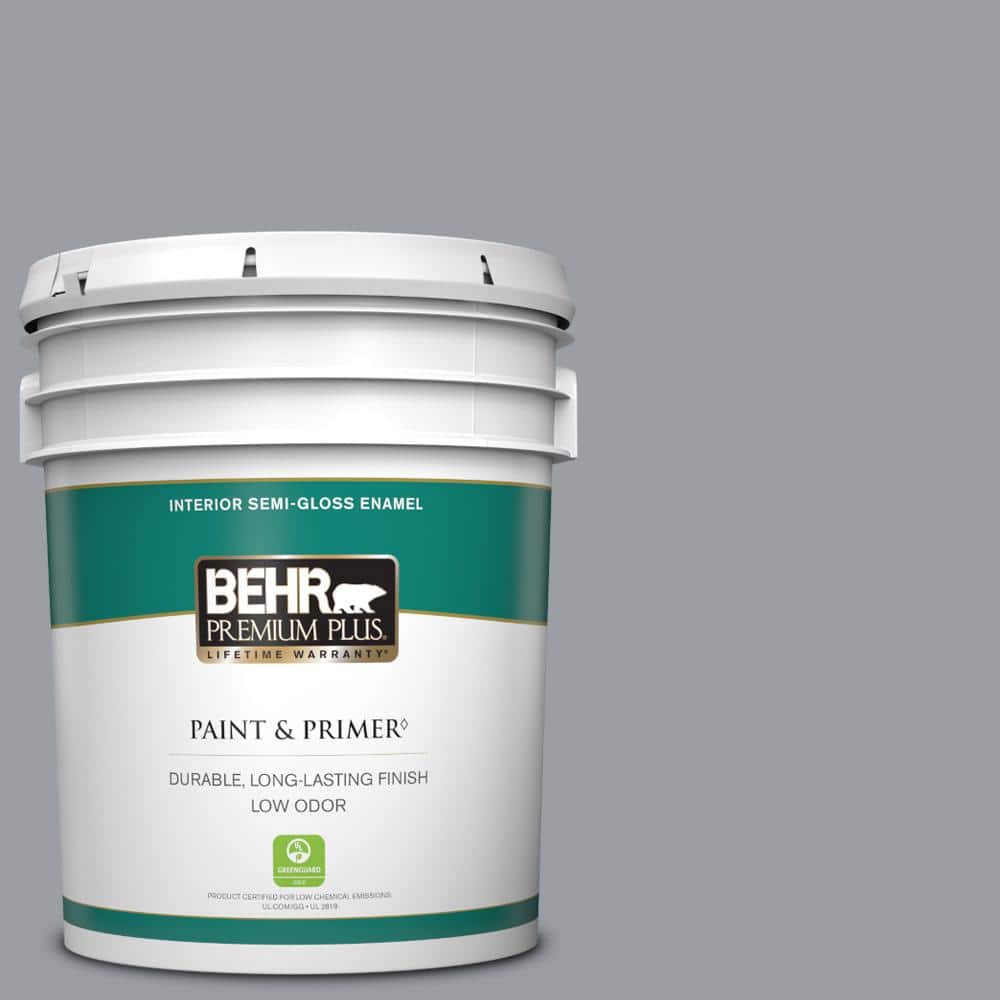 BEHR PREMIUM PLUS 5 gal. #760F-4 Down Pour Semi-Gloss Enamel Low Odor Interior Paint & Primer