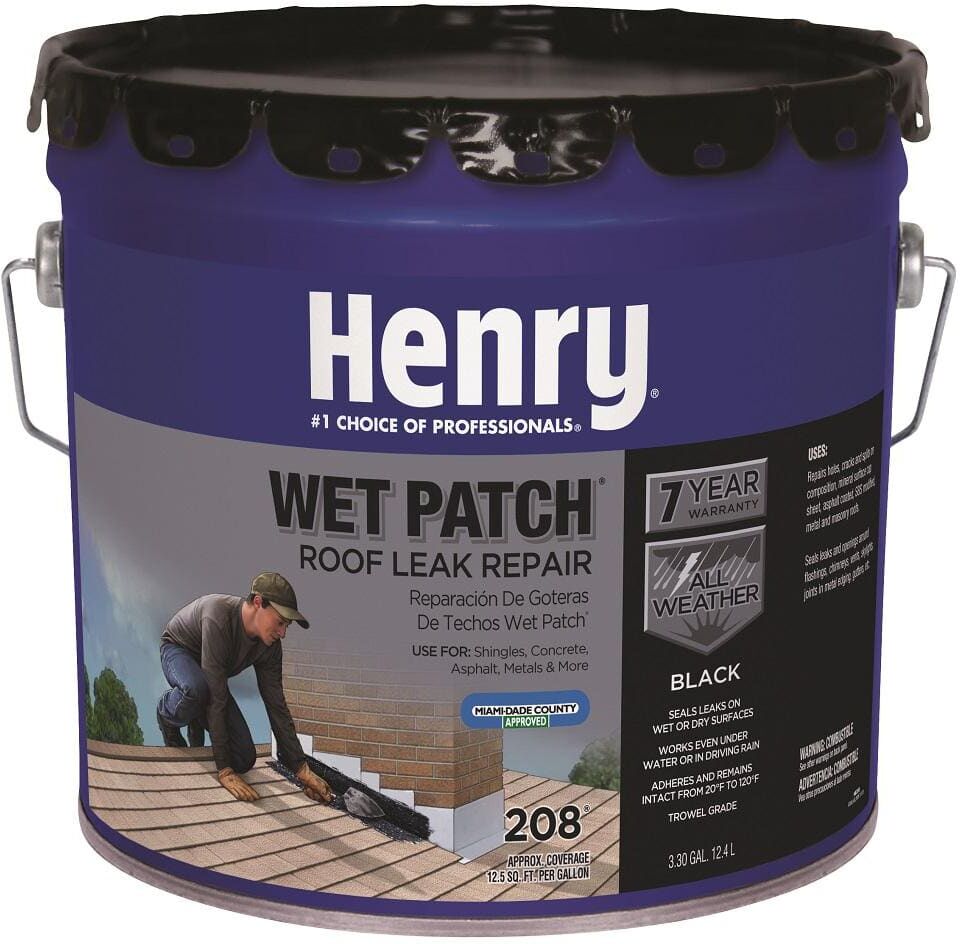 Henry 208 Wet Patch Black Roof Leak Repair Sealant 3.3 gal.