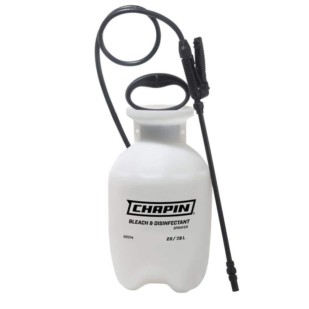 Chapin International Chapin 22074: Made in The USA Disinfectant Bleach Pressure Pump Tank Sprayer, 2-Gallon, Adjustable Cone Nozzle