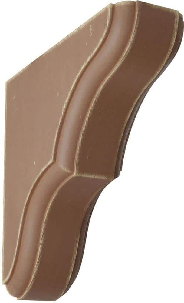 Ekena Millwork 1-3/4 in. x 5-1/2 in. x 5-1/2 in. Weathered Brown Stratford Wood Vintage Decor Bracket