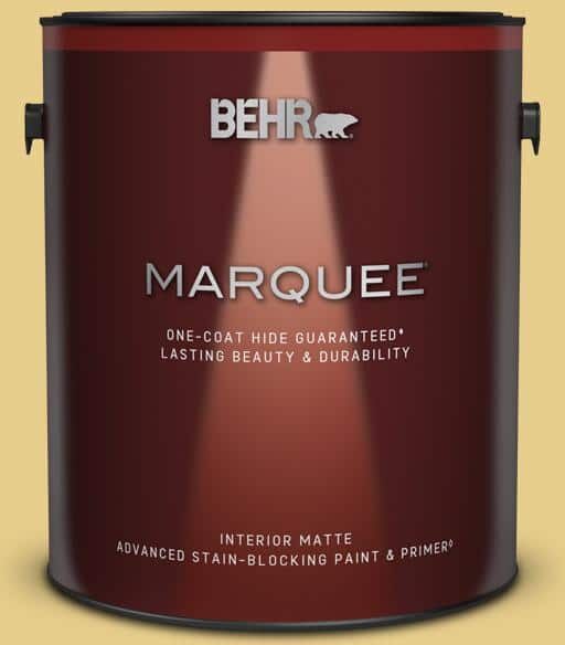 BEHR MARQUEE 1 gal. #T12-6 Lol Yellow Matte Interior Paint & Primer