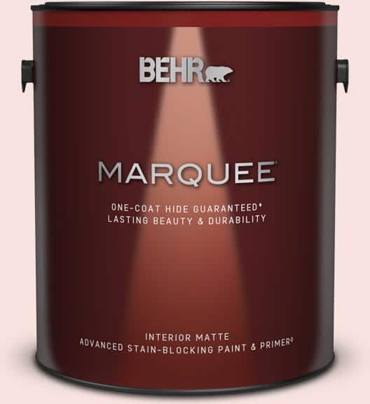 BEHR MARQUEE 1 gal. #RD-W02 Candy Floss Matte Interior Paint & Primer