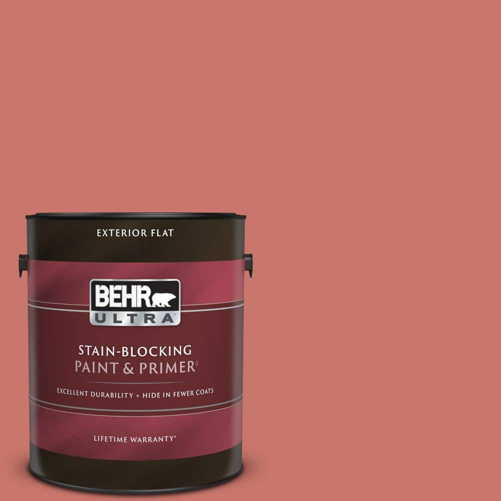 BEHR ULTRA 1 gal. #180D-5 Sahara Sun Flat Exterior Paint & Primer