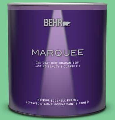 BEHR MARQUEE 1 qt. #460B-4 Garden Glow Eggshell Enamel Interior Paint & Primer