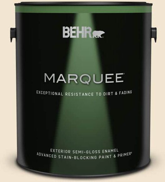 BEHR MARQUEE 1 gal. #S310-1 Writing Paper Semi-Gloss Enamel Exterior Paint & Primer