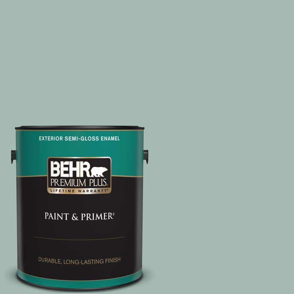 BEHR PREMIUM PLUS 1 gal. #S430-3 Garden Twilight Semi-Gloss Enamel Exterior Paint & Primer