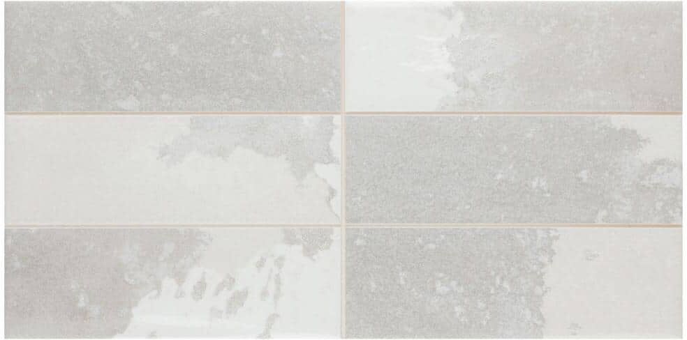 Merola Tile Kings Luxe Tradition Brick Silver 7-7/8 in. x 15-3/4 in. Porcelain Wall Tile (10.56 sq. ft./Case)