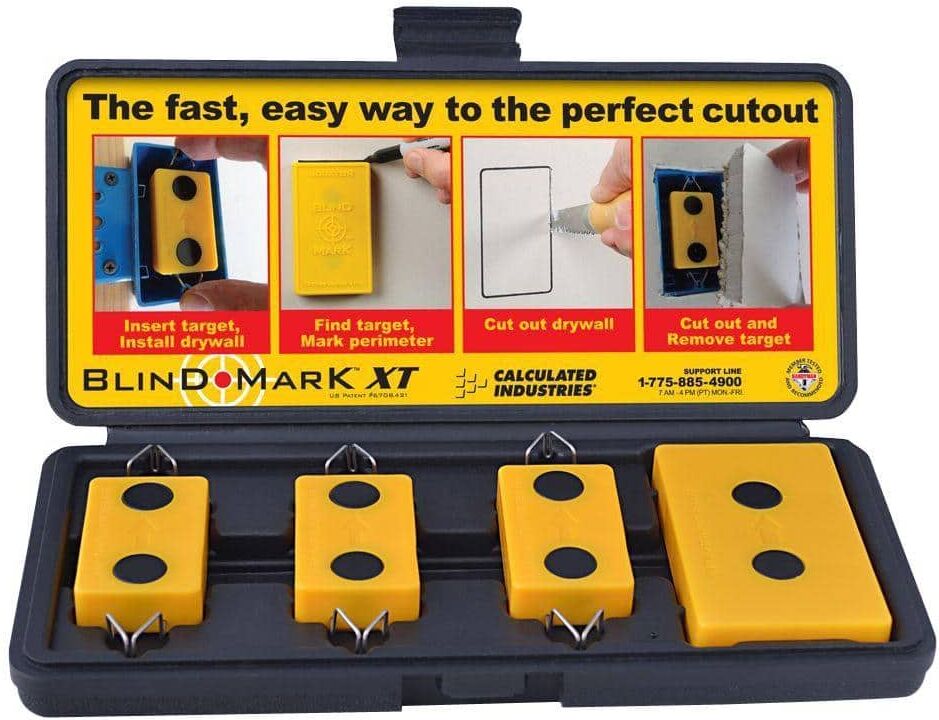 Calculated Industries Blind Mark Drywall Electrical Box Locating Tool Kit (4-Pieces)