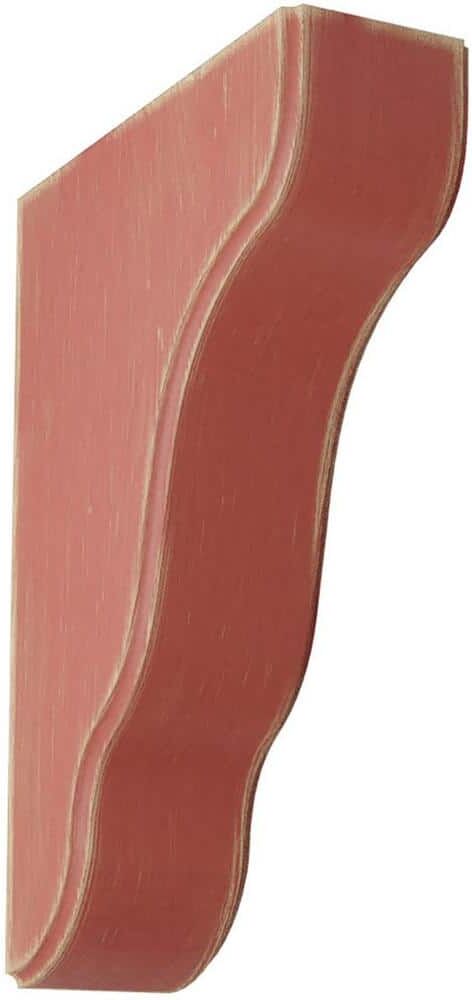 Ekena Millwork 1-3/4 in. x 7-1/2 in. x 5-1/4 in. Salvage Red Plymouth Wood Vintage Decor Bracket