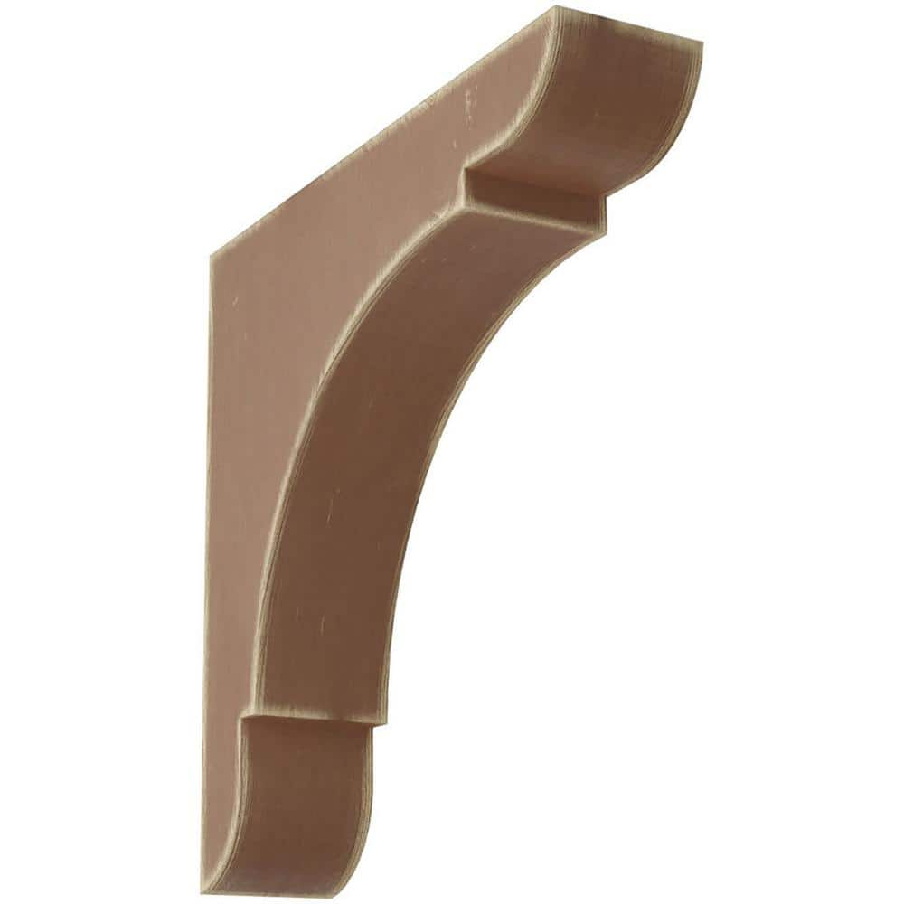 Ekena Millwork 1-3/4 in. x 8 in. x 8 in. Weathered Brown Medium Olympic Wood Vintage Decor Bracket