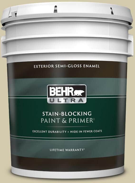 BEHR ULTRA 5 gal. #PPU9-12 Prairie House Semi-Gloss Enamel Exterior Paint & Primer