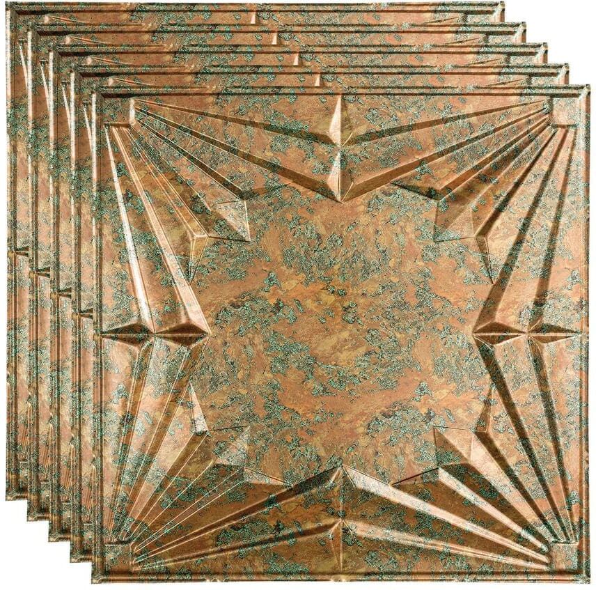 Fasade Art Deco 2 ft. x 2 ft. Copper Fantasy Lay-In Vinyl Ceiling Tile (20 sq. ft.)