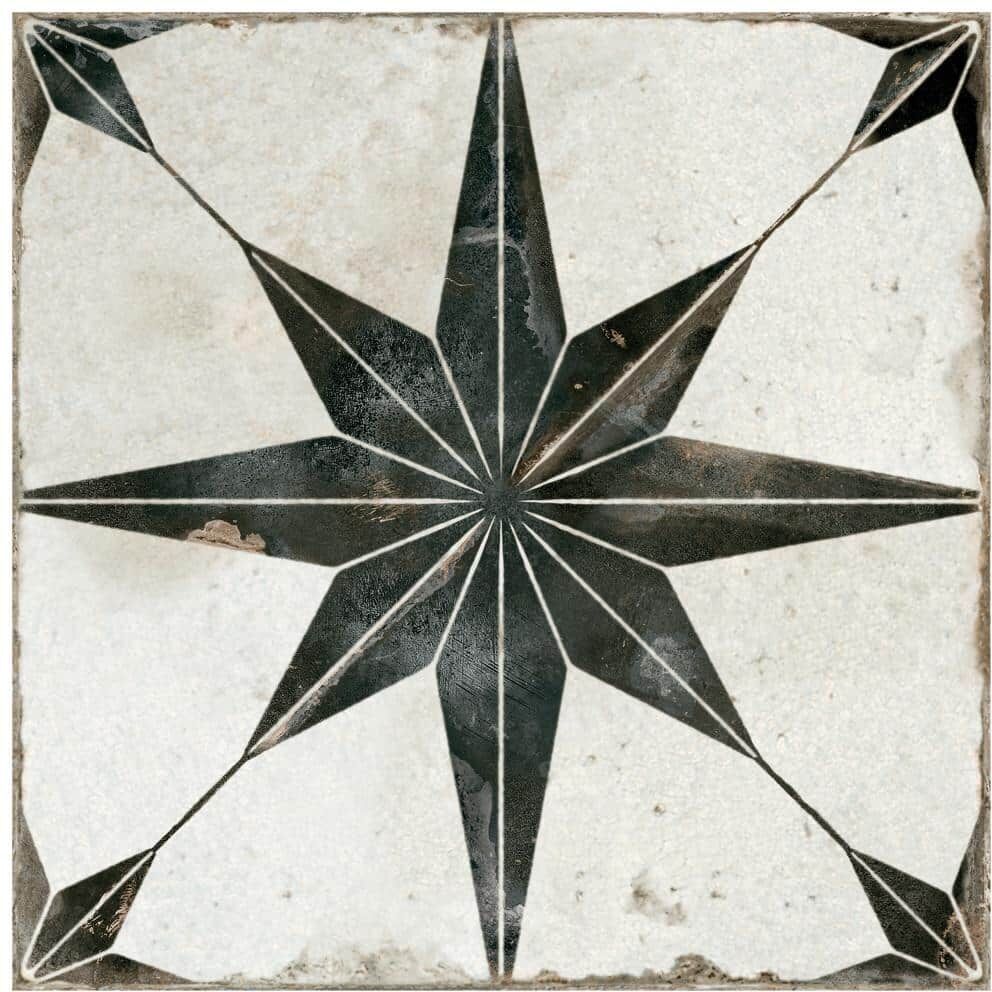 Merola Tile Kings Star North Nero 13 in. x 13 in. Ceramic Floor and Wall Tile (12.0 sq. ft./Case)