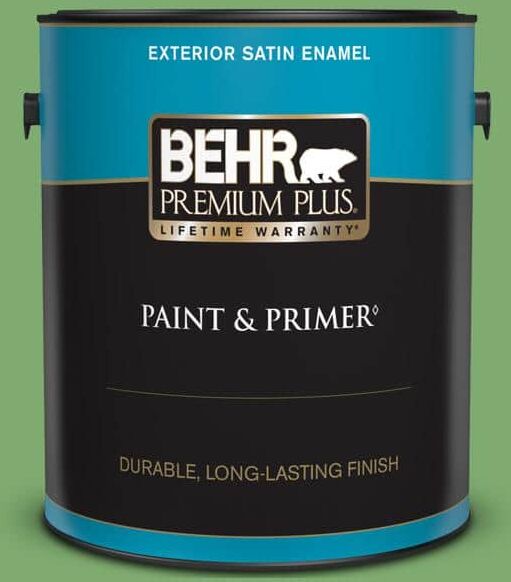 BEHR PREMIUM PLUS 1 gal. #M390-5 Sage Garden Satin Enamel Exterior Paint & Primer