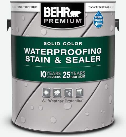 BEHR PREMIUM 1 gal. #BL-W09 Bakery Box Solid Color Waterproofing Exterior Wood Stain and Sealer