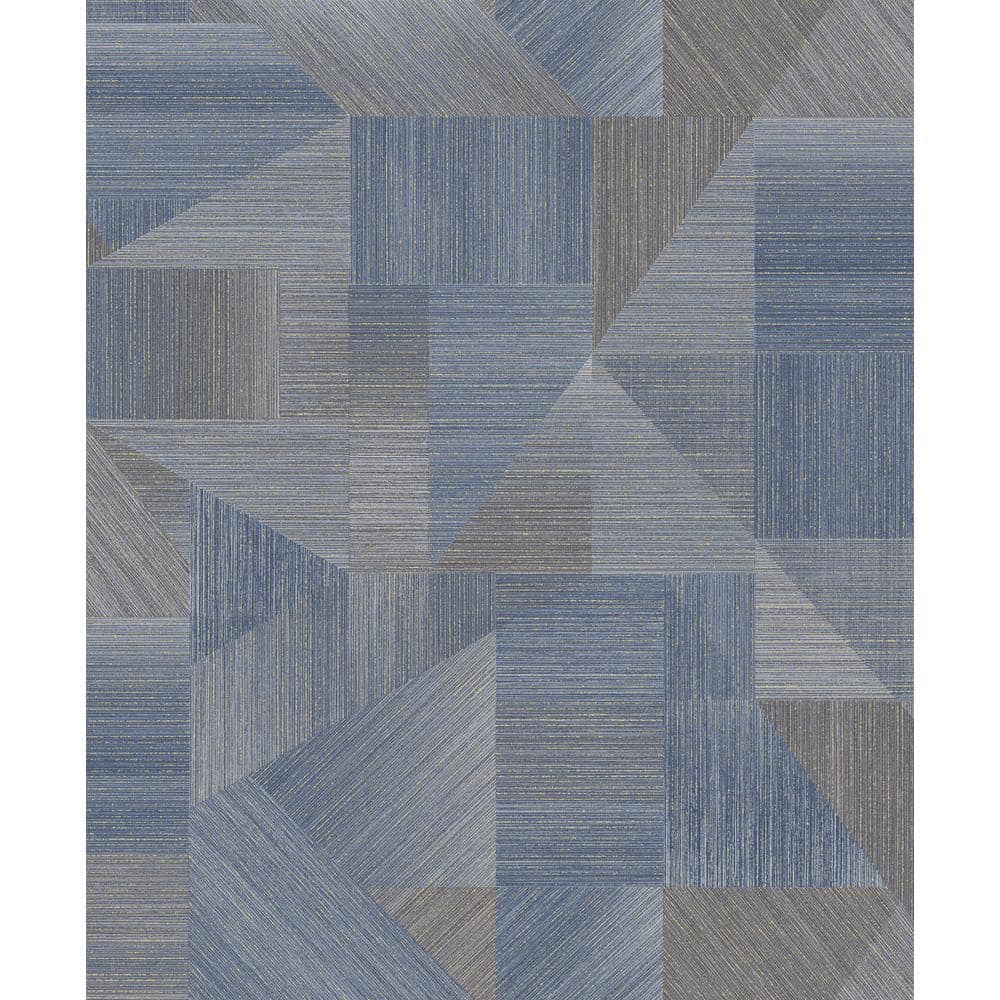 Walls Republic Fabric Patchwork Wallpaper Navy Paper Strippable Roll (Covers 57 sq. ft.)