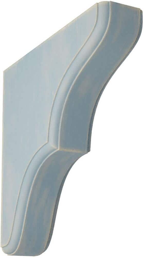 Ekena Millwork 1-3/4 in. x 7-1/2 in. x 7-1/2 in. Driftwood Blue Stratford Wood Vintage Decor Bracket