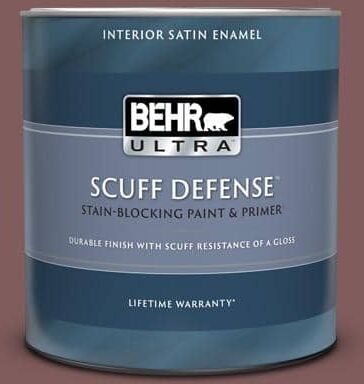 BEHR ULTRA 1 qt. #140F-6 Book Binder Extra Durable Satin Enamel Interior Paint & Primer