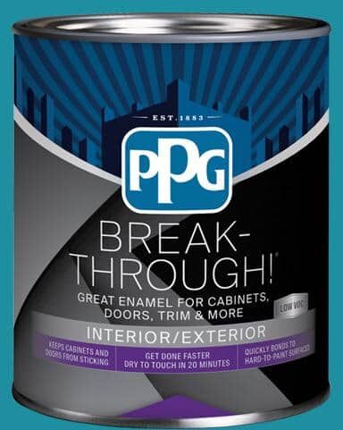 Break-Through! 1 qt. PPG1235-6 Safe Harbor Semi-Gloss Door, Trim & Cabinet Paint