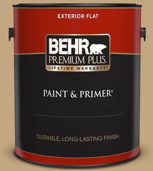 BEHR PREMIUM PLUS 1 gal. #N290-5 Pocket Watch Flat Exterior Paint & Primer