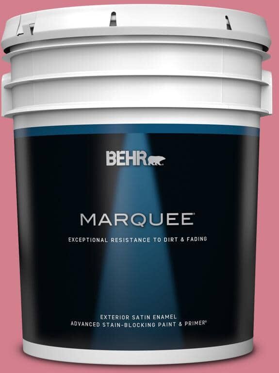 BEHR MARQUEE 5 gal. #P140-4 I Pink I Can Satin Enamel Exterior Paint & Primer