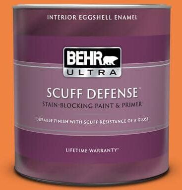 BEHR ULTRA 1 qt. #P220-7 Construction Zone Extra Durable Eggshell Enamel Interior Paint & Primer