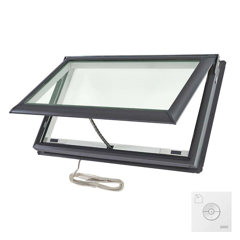 VELUX 44-1/4 in. x 26-7/8 in. Fresh Air Electric Venting Deck-Mount Skylight with Laminated Low-E3 Glass