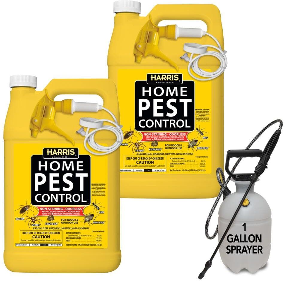 Harris 1 Gal. Home Pest Control Insect Killer Spray (2-Pack) and Tank Sprayer Value Pack